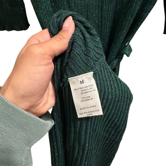 Flying Tomato Emerald Green Puff Sleeve Knit Sweater Dress - Picture 5 of 13